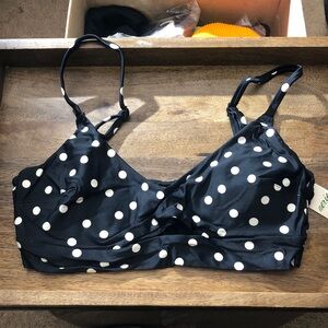 Polka Dot - Black and White Swim Top